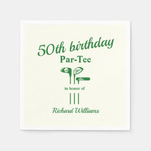Golf Clubs Themed Par Tee 50th Birthday Party Napkin