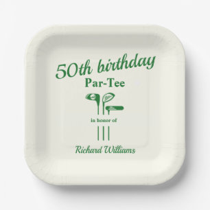 Golf Clubs Themed Par Tee 50th Birthday Party Paper Plate
