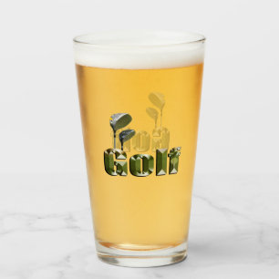 Golf Clubs With The Word Golf, Glass