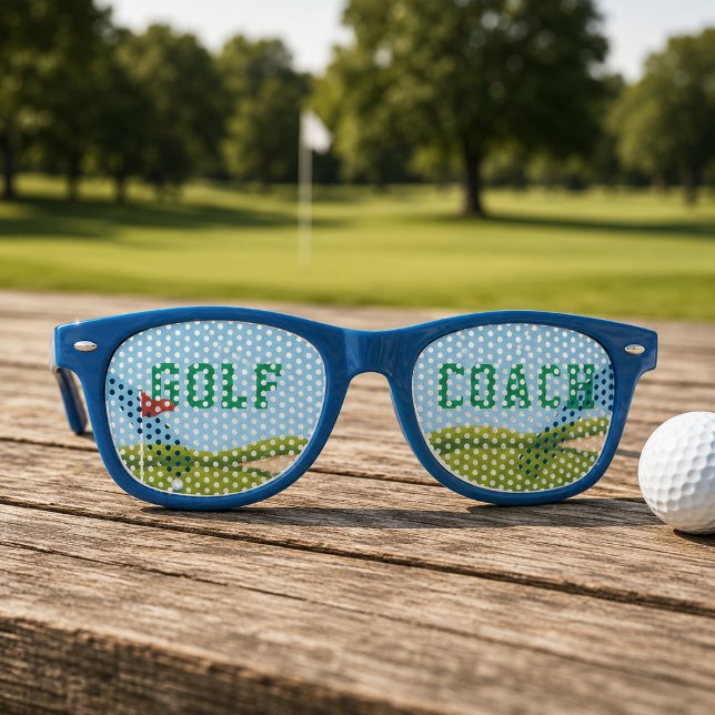 Golf Coach Fun Retro Sunglasses (For the golf coach)