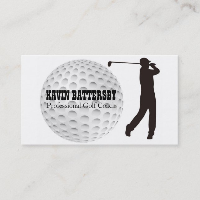 Golf Coach Golfer Business Card Template (Front)