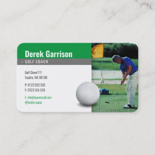 Golf Coach Player Photo Professional Sport Business Card