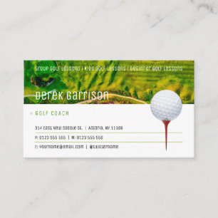 Golf Coach Professional Golf Instructor Lesson Business Card