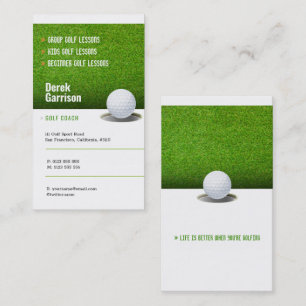 Golf Coach Professional Golf Instructor Lesson Business Card