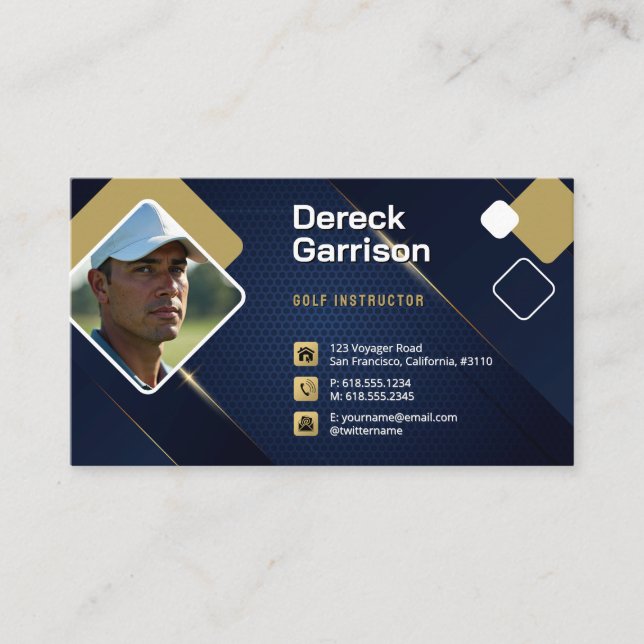 Golf Coach | Professional Golf Instructor Lesson Business Card (Front)