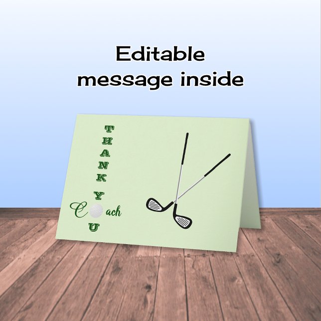 Golf coach sports thank you card (Creator Uploaded)