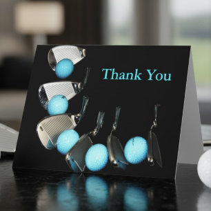 Golf Coach Thank You Golf Ball And Irons  Card