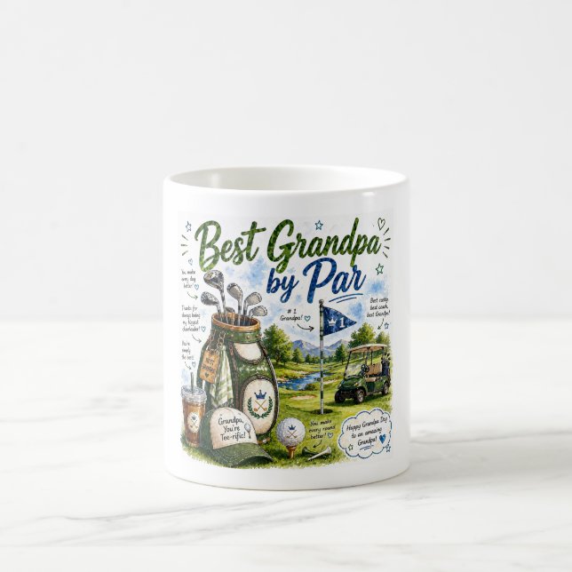 Golf Coffee Mug Best Grandpa by par (Center)