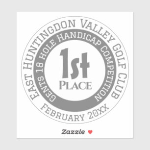 Golf Competition Prize Sticker