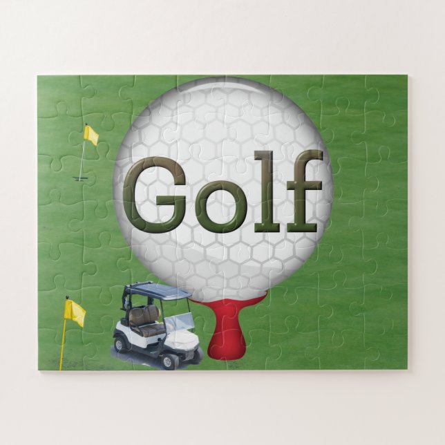 Golf Composite Ball Cart Flags    Jigsaw Puzzle (Horizontal)