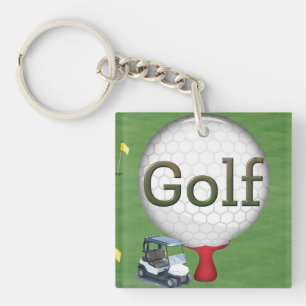 Golf Composite Ball Cart Flags Key Ring