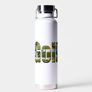 Golf Composition Picture Logo,  Water Bottle