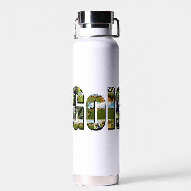 Golf Composition Picture Logo,  Water Bottle (Back)