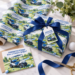 Golf Congratulations for Baby Boy Wrapping Paper