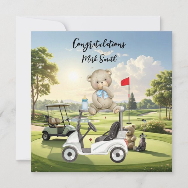 Golf Congratulations for Baby Golfer It's Boy Card (Front)