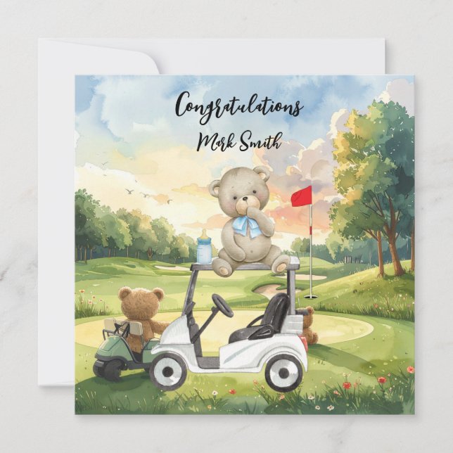 Golf Congratulations for Baby Golfer It's Boy Card (Front)