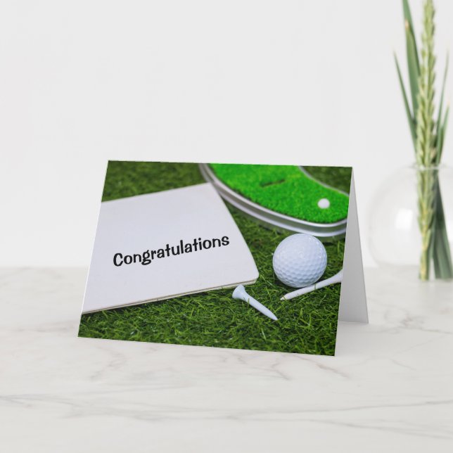 Golf Congratulations Graduate Card with golf ball (Front)