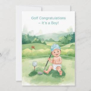 Golf Congratulations It’s a Boy Card Baby Golfer