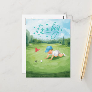 Golf Congratulations It’s a Boy Card   Baby Golfer