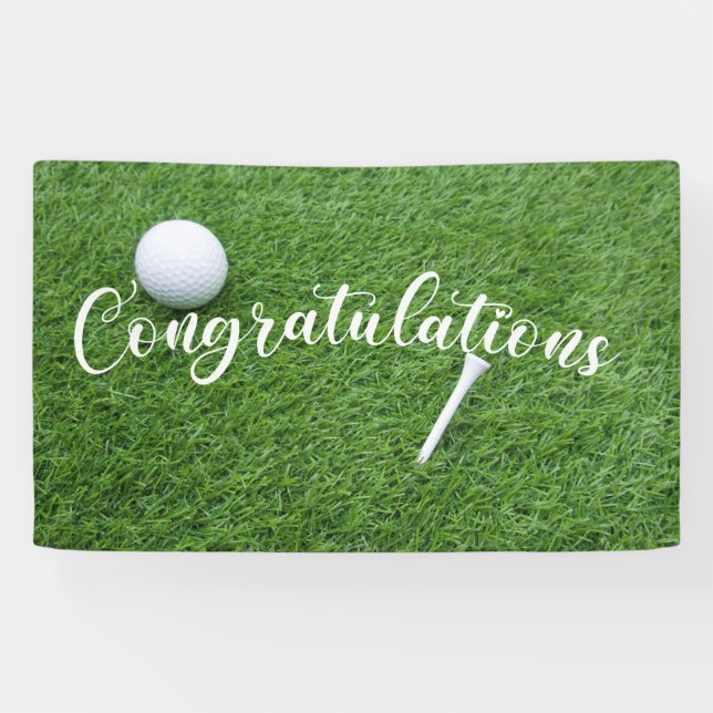 Golf Congratulations on green grass Banner (Horizontal)