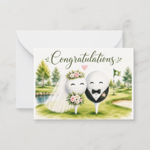 Golf Congratulations on Wedding for Golfer Card
