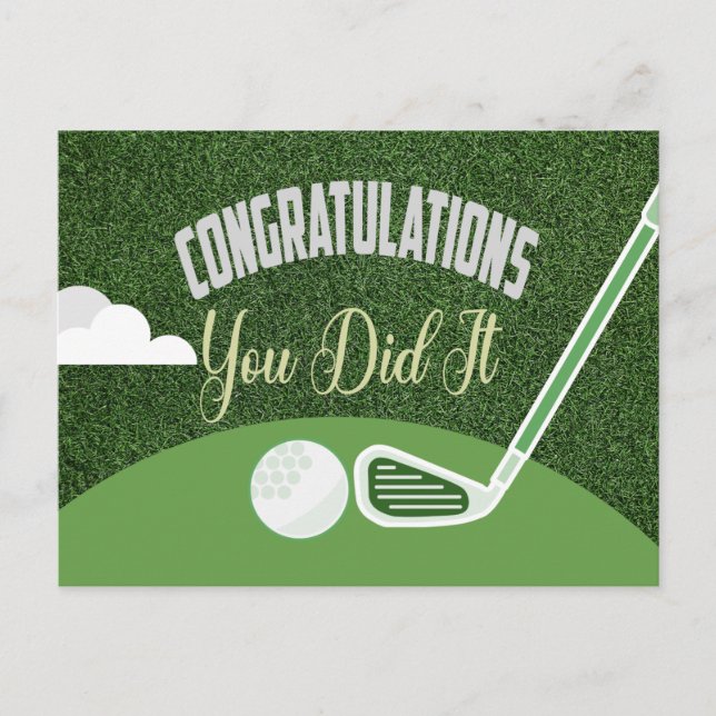 Golf Congratulations you did it for golfer Postcard (Front)