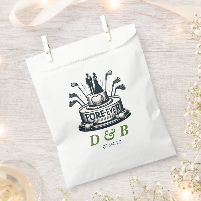 Golf Couple Wedding Favour Bags (Clipped)