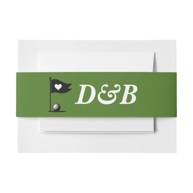 Golf Couple Wedding Invitation Belly Band (Front Example)