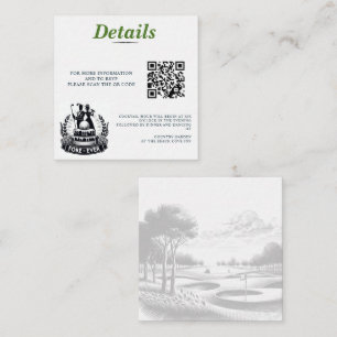 Golf Couple Wedding QR Code Enclosure Card
