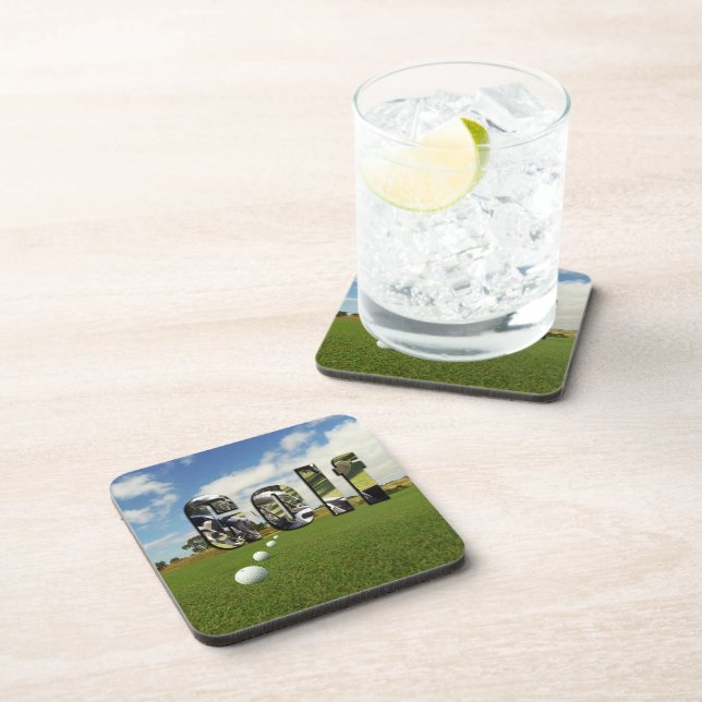 Golf Course And Logo, Coaster (Right Side)