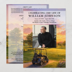 Golf Course Buggy Funeral Order Of Service Photo Programme