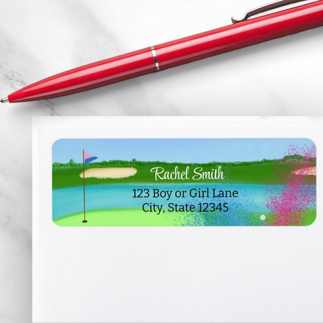 Golf Course Bunker Gender Reveal Return Address (Creator Uploaded)