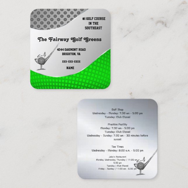 Golf Course Business Card (Front/Back)