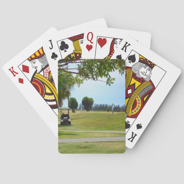 Golf Course, Cart & Golfer Playing Cards (Back)