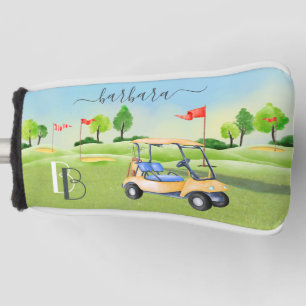 Golf Course Cart Women Monogram Name Putter   Head Cover