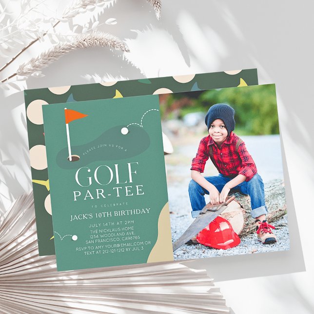 Golf Course Fairway Photo Kid's Birthday Par-Tee Invitation (Creator Uploaded)