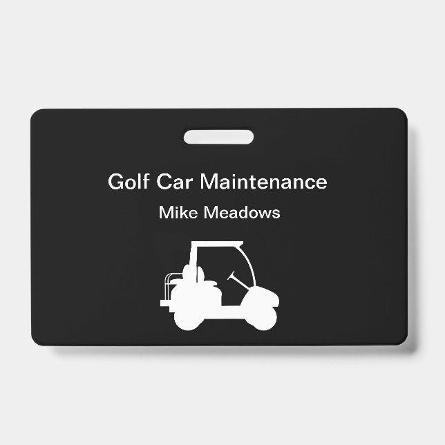 Golf Course Golf Car Maintenance Crew Name Badges ID Badge (Front)