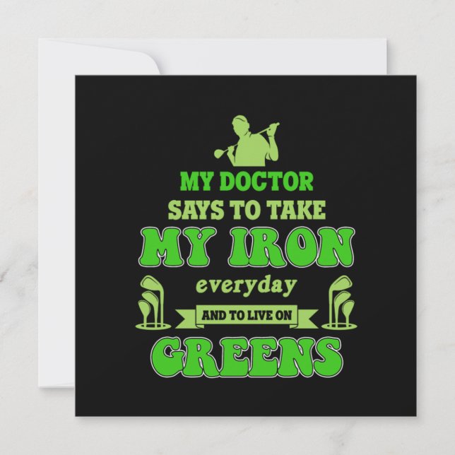 Golf Course Golfer Golfing Putter Caddy Birdie Gif Invitation (Front)