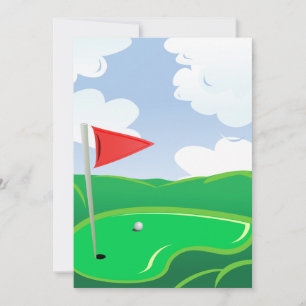Golf Course Green Invitations