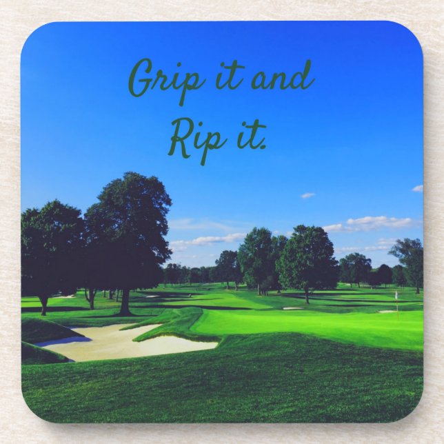 Golf Course Grip it and Rip it Coaster (Front)