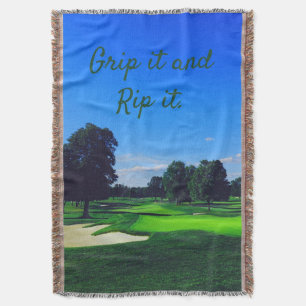 Golf Course Grip it and Rip it Throw Blanket