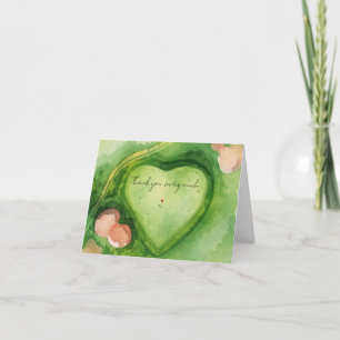 Golf course heart shape  thank you card