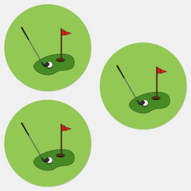 Golf Course Hole with Flag (Group)