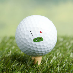 Golf Course Hole with Flag Balls