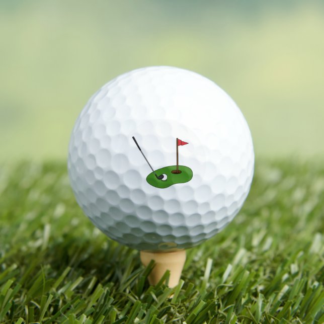 Golf Course Hole with Flag Balls (Insitu Tee)