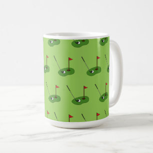 Golf Course Hole with Flag Pattern Coffee Mug