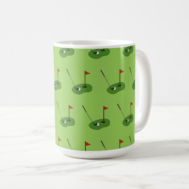 Golf Course Hole with Flag Pattern Coffee Mug (Front Right)