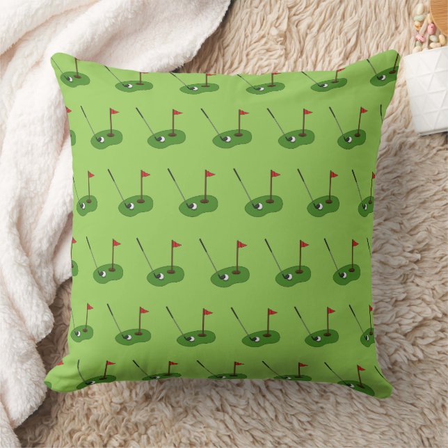 Golf Course Hole with Flag Pattern Cushion (Blanket)