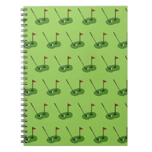 Golf Course Hole with Flag Pattern Notebook