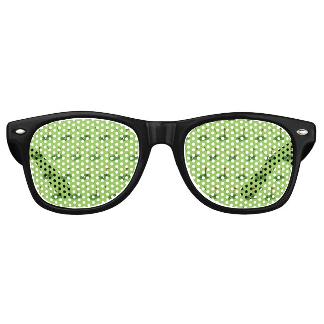 Golf Course Hole with Flag Pattern Retro Sunglasses (Front)